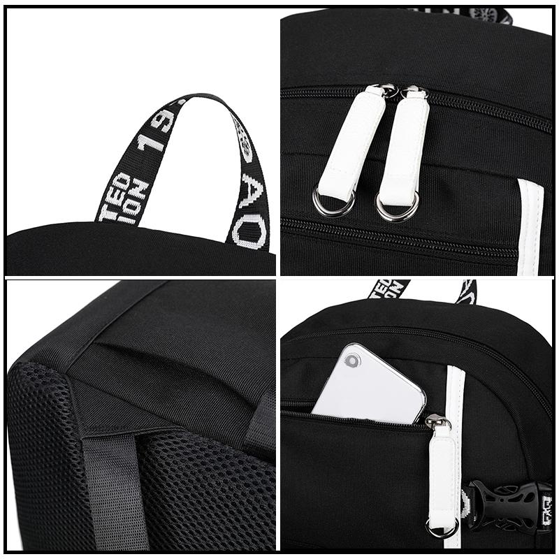 Рюкзак в стиле аниме, школьный рюкзак для мальчиков и девочек, рюкзак для подростков, студентов, мужчин и женщин, USB-сумки для отдыха, школьный рюкзак