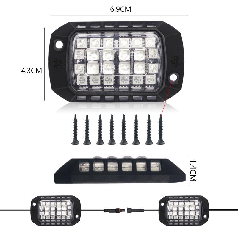 Rock Lights Remote APP Control RGB 3D Lens LED for Offroad RZR SUV ATV UTV Jeep Neon Underbody Undergolw Car Chassis Light