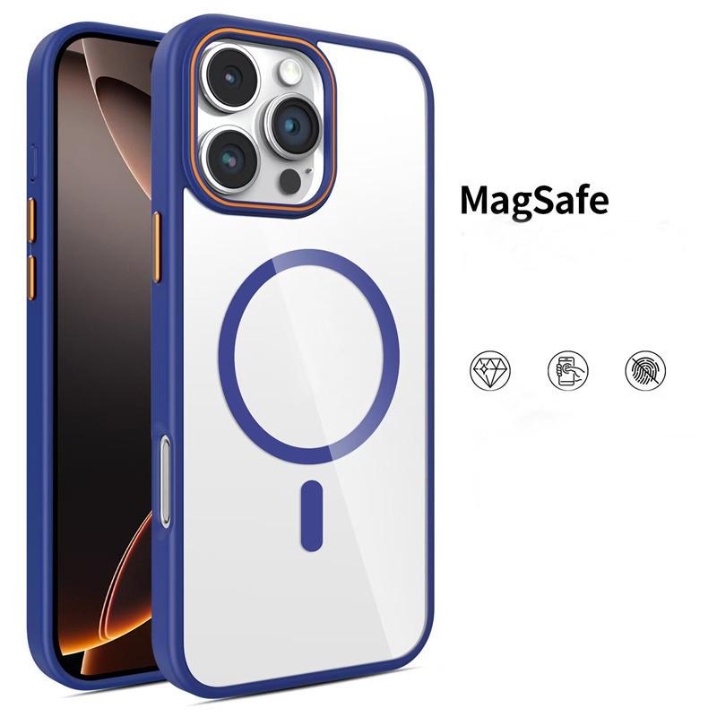 Luxury Transparent MagSafe Case for iPhone 16/15/14 Plus/13/12/11 Pro Max | Color Bumper, Shockproof & Wireless Charging Cover