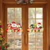 Wooden Christmas Door Hanging Reindeer Decorative Christmas Ornaments Santa Claus Snowflake Xmas Wall-mounted Pendants