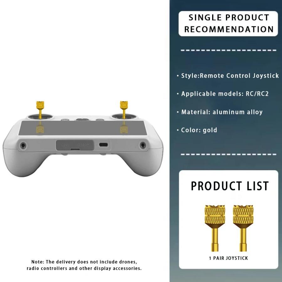 2Pcs Joystick Sticks for DJI Mini 4 Pro/Air 3/Mini3 Pro/ Mavic 3/RC 2 Remote Controller Aluminum Spare Rocker for Drone Accessories