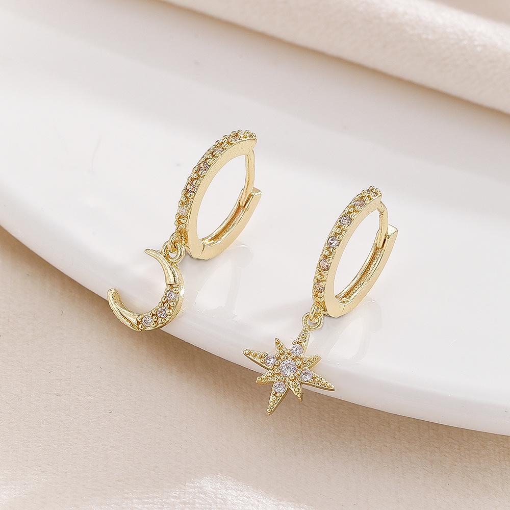 Горячо продаваемые асимметричные серьги-луны для женщин, модные, универсальные и высококлассные серьги