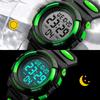 Часы для мальчиков, цифровые часы для мальчиков, спортивные часы для активного отдыха, многофункциональные, водонепроницаемые, глубина 50 м, оповещение, дата, день, дисплей, двойное время, светодиодный аналоговый дисплей, детские