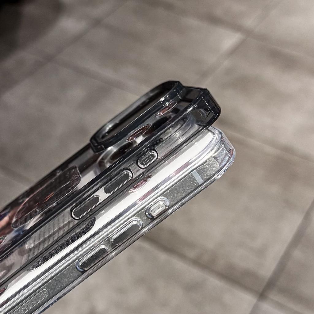 For iPhone 15 Pro Clear Phone Case TPU Back Cover with 3D Pattern Sticker