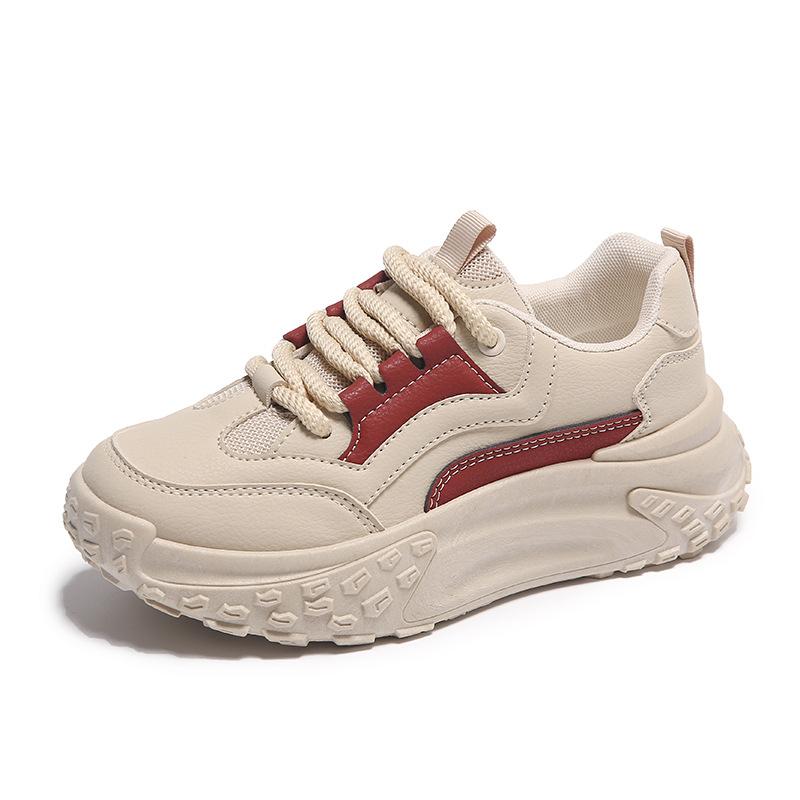 Осень маленькие белые туфли новая корейская версия инс спорт бег студентки толстая подошва увеличивают рост повседневная уличная съемка JC