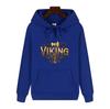VIKING Viking Battle Axe Print Hoodie for Men and Women, Retro Stylish Streetwear Loose Pullover