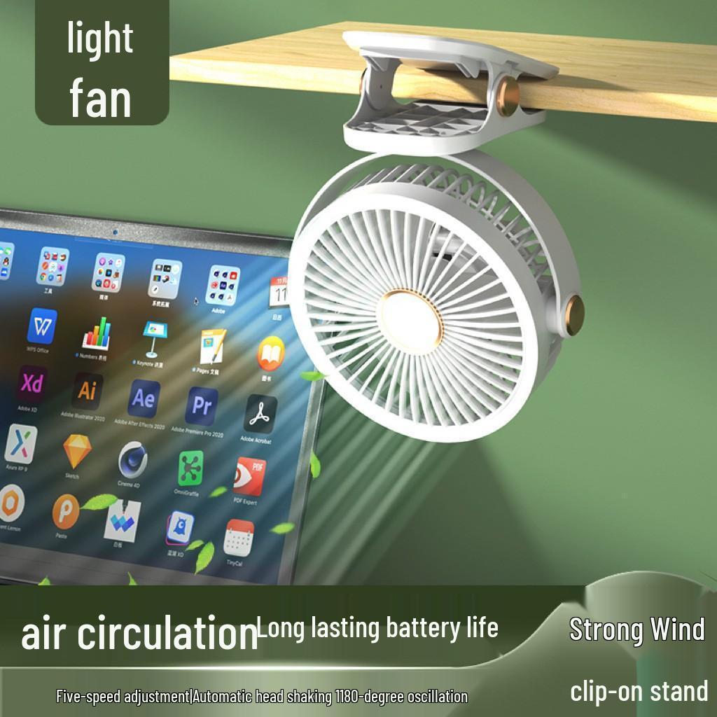 USB Rechargeable Portable Clip-On Desk Fan for Dorms
