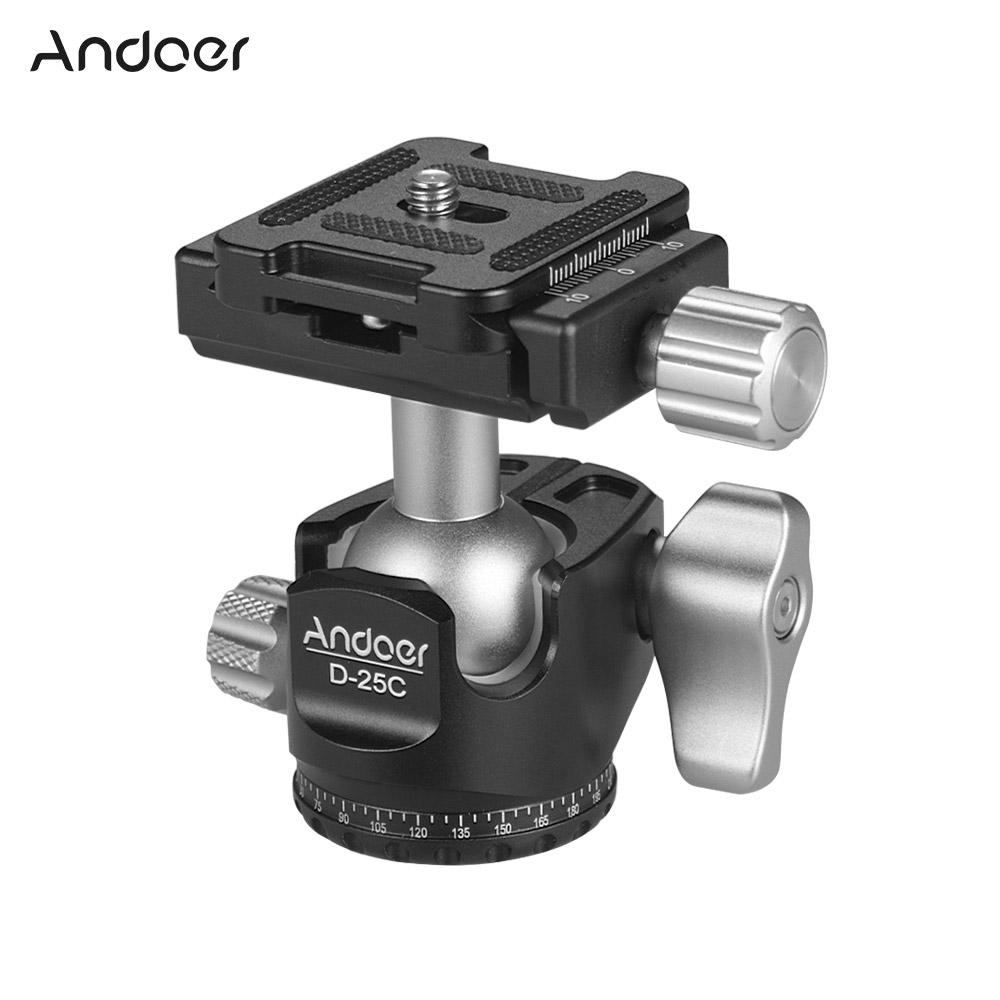 D-25C CNC Machining Aluminum Alloy Double Notch Ball Head Mini Ballhead Low Center of