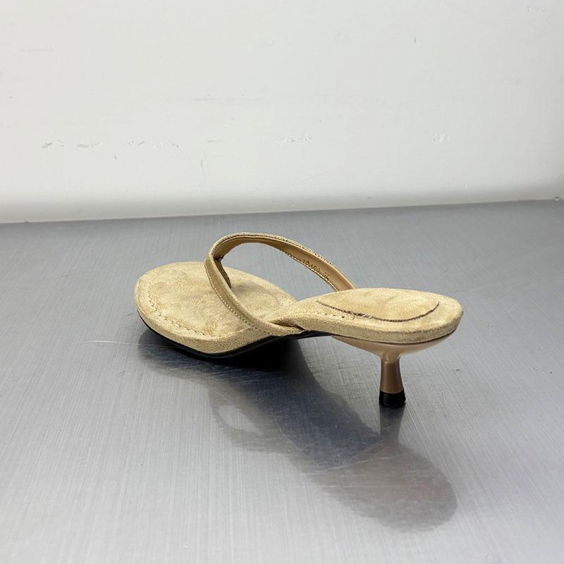 Мода Мода Тупой носок Женские тапочки на каблуке Летние шлепанцы Женские тапочки на низком каблуке Женские шлепанцы Сандалии Туфли Большой размер 43