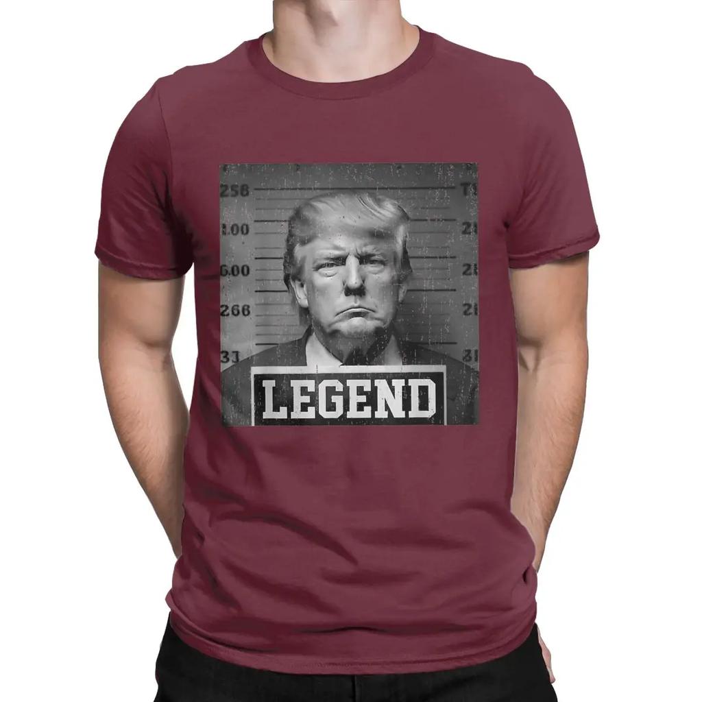 Funny Trump 2024 Mugshot President Legend T-Shirts Men Round Collar Cotton T Shirt Donald Short Sleeve Tee Shirt Printed Tops