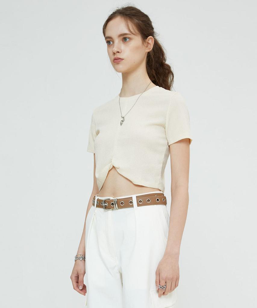 SPERONE WOMEN Twist Crop Top (Cream)