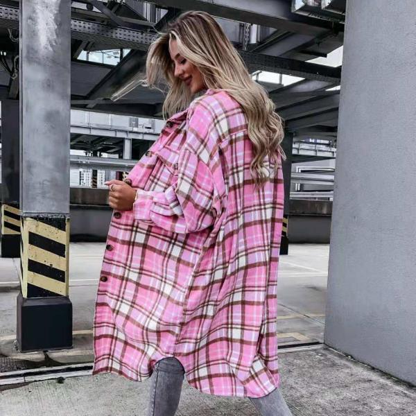 Модная винтажная женская блузка с цветными блоками, удлиненная блузка с длинным рукавом, свободная прямая верхняя одежда 2021 Fashion Tide