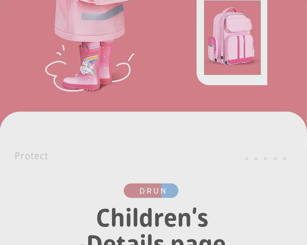 Kids' Thickened and Lengthened Raincoat with Backpack Space for Primary School Students