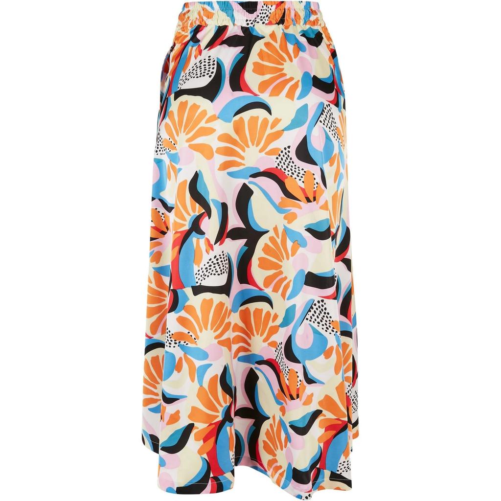 Urban Classics Womens/Ladies All-Over Print Satin Midi Skirt
