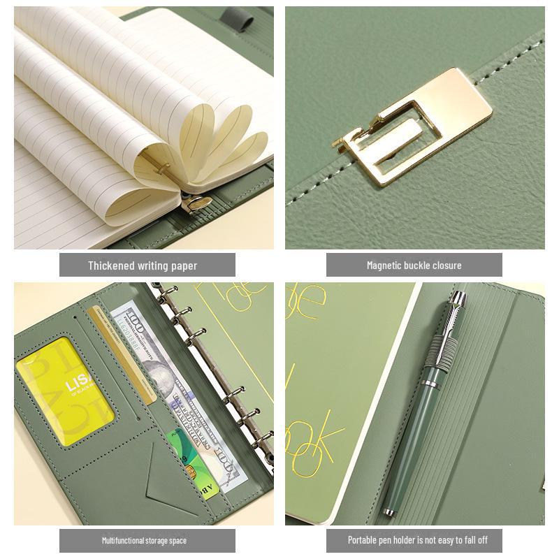 Элегантный подарочный набор из блокнота формата А6 из искусственной кожи и термоса с индивидуальным дизайном листов