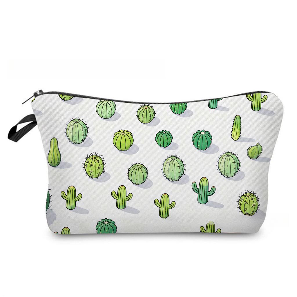 Женская косметичка с принтом кактуса Органайзер для туалетных принадлежностей Дорожный кейс для хранения 6880