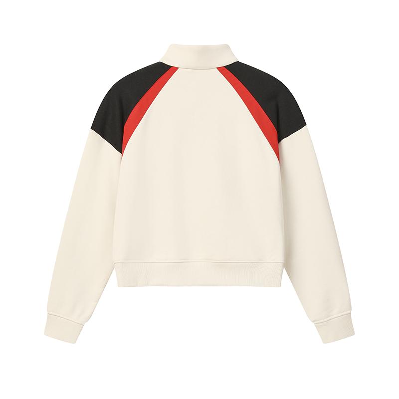 Fila Оригинальная Мода Ретро Спорт Повседневный Индивидуальность Цветной Блок Удобный Универсальный Короткий Свободный Свитшот на молнии до середины груди со стойкой F11W619211FBG