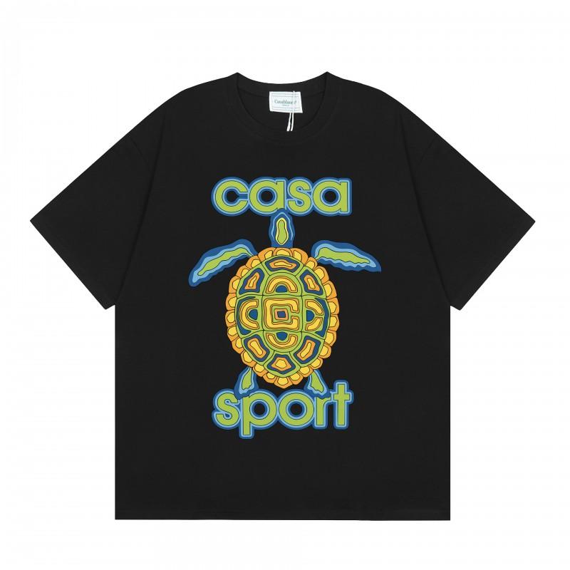 24 Casablanca Tennis Club Letter Print Short Sleeve T Shirt Young Couples