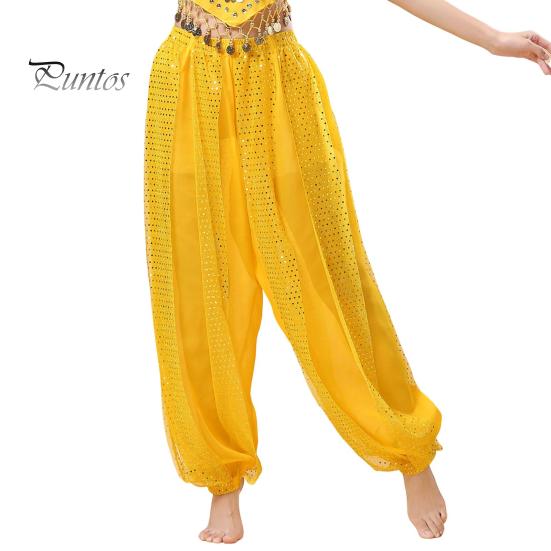 Женские брюки для выступлений, эластичные брюки с высокой талией, однотонные шаровары с блестками, декор для народных танцев, костюм для танца живота для взрослых, брюки