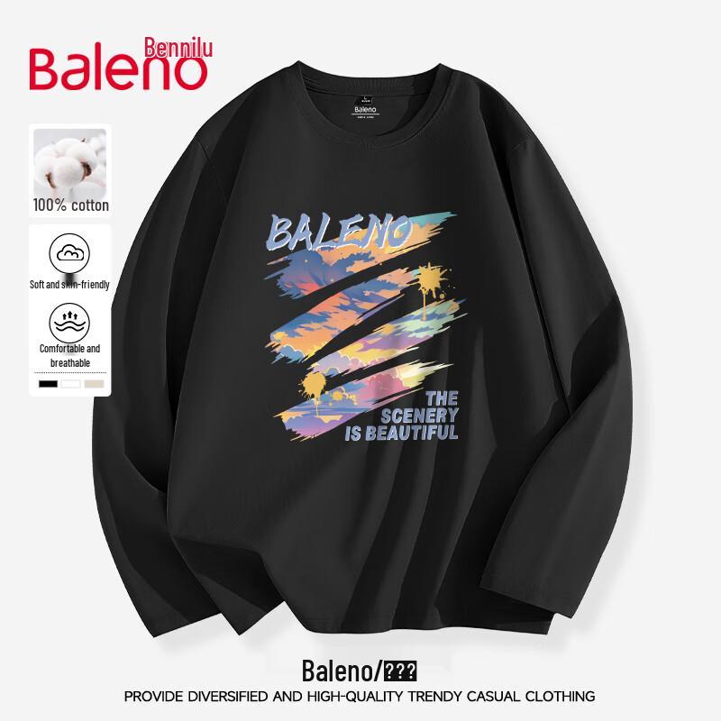 Мужская футболка Baleno из чистого хлопка JPB с принтом 'Cloud D', с длинным рукавом
