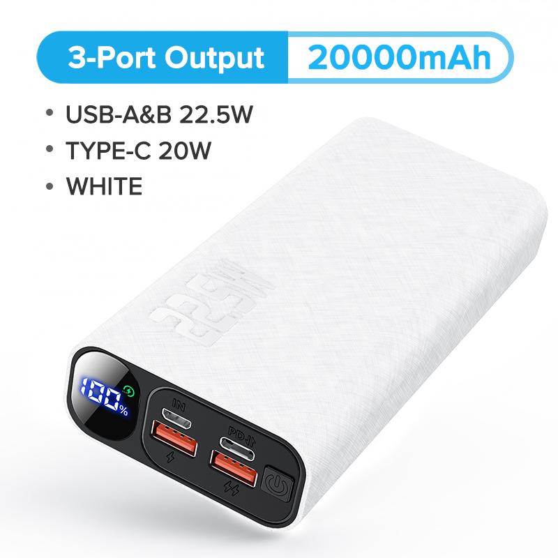 QOOVI Power Bank 10000 мАч 20000 мАч PD 20 Вт Быстрая зарядка Powerbank Внешнее зарядное устройство для iPhone 13 12 11 Pro Xiaomi Huawei P40 PoverBank