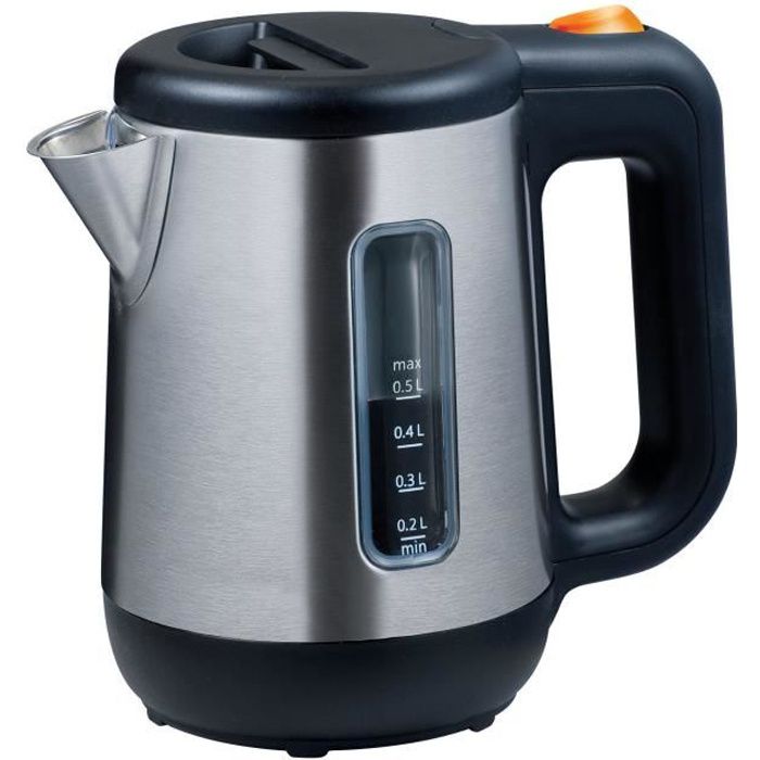 Чайник - KENWOOD JKM076 - Компактный 0.5 л - Матовая нержавеющая сталь и черный - Съемный фильтр от накипи