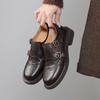 Fashion 2025 Autumn New Women's Shoes Genuine Leather Low-heel Casual Oxford Shoes Woman Block Buckle Loafers Vintage Footwear Pumps