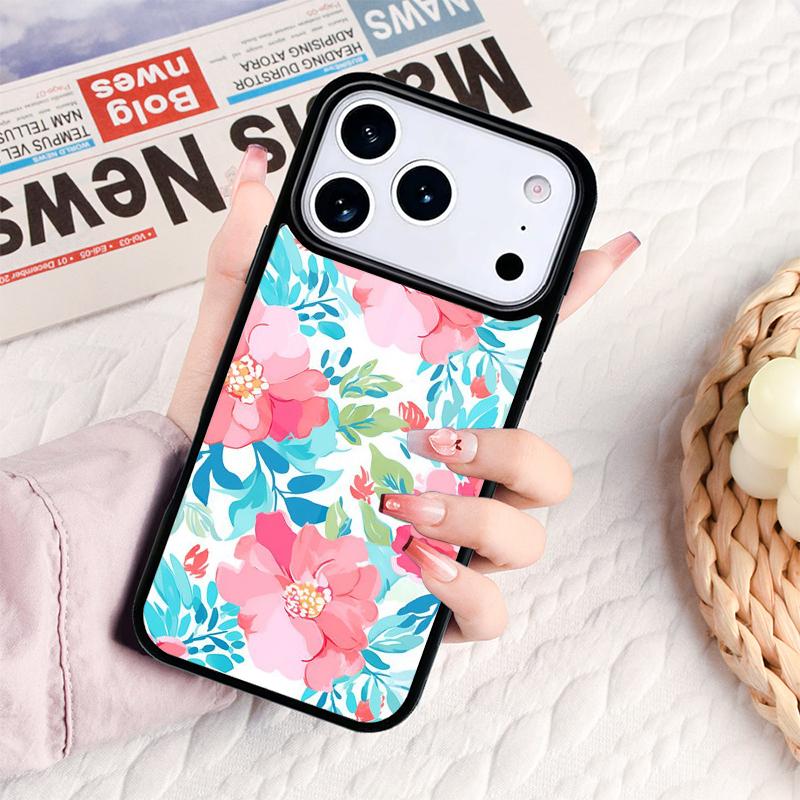 Чехол для телефона с цветочным узором Для IPhone 17 16e 15 14 13 12 11 Pro Max Air Mini Мягкая Защитная Крышка