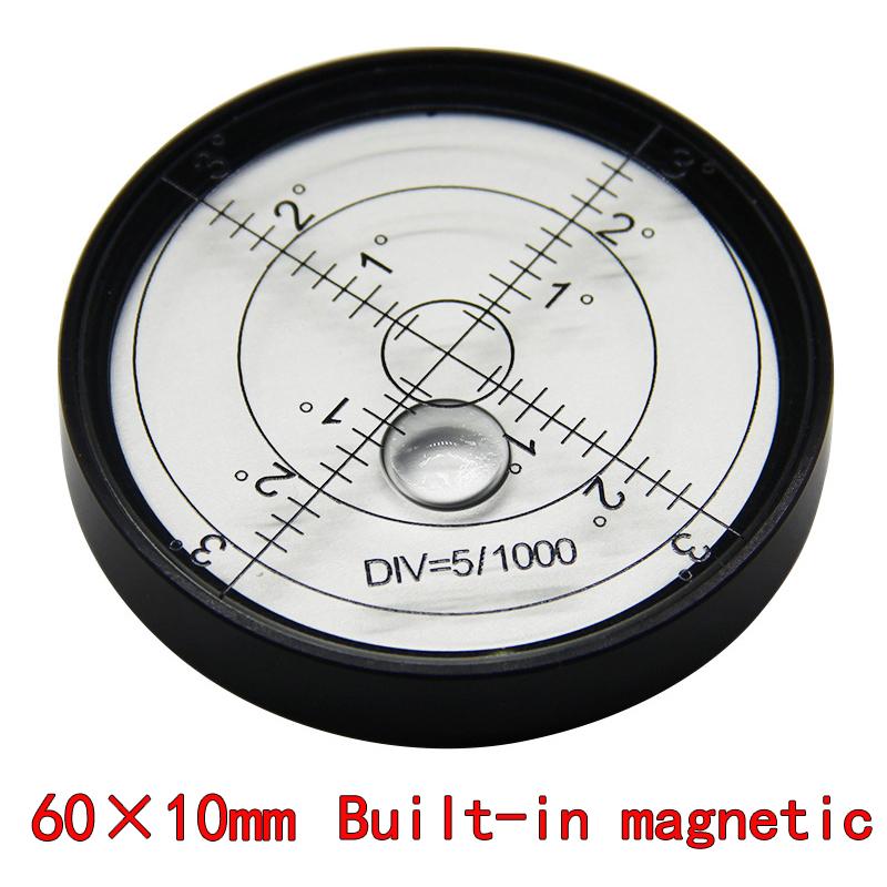 Magnetic Level Meter Mini Metal Level Bead High Precision Horizontal Bubble Round Small Household Level Bubble 60*10mm