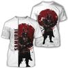 Summer Vintage Japanese Samurai T Shirt Men Casual Short Sleeve Tops O-Neck Oversized Men's Clothing Punk Streetwear 6xl