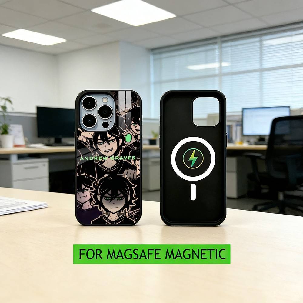 Чехол для телефона 'Гроб Энди Лея' для iPhone 17, 16, 15, 14, 13, 12, 11 Plus, Pro, магнитный с беспроводной зарядкой MagSafe