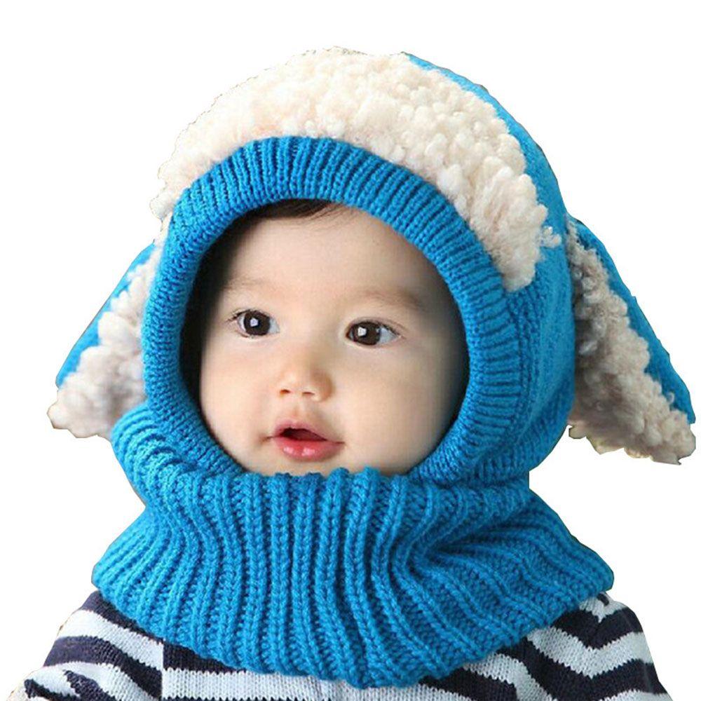 Winter Baby Kids Scarf Hat Hooded Knit