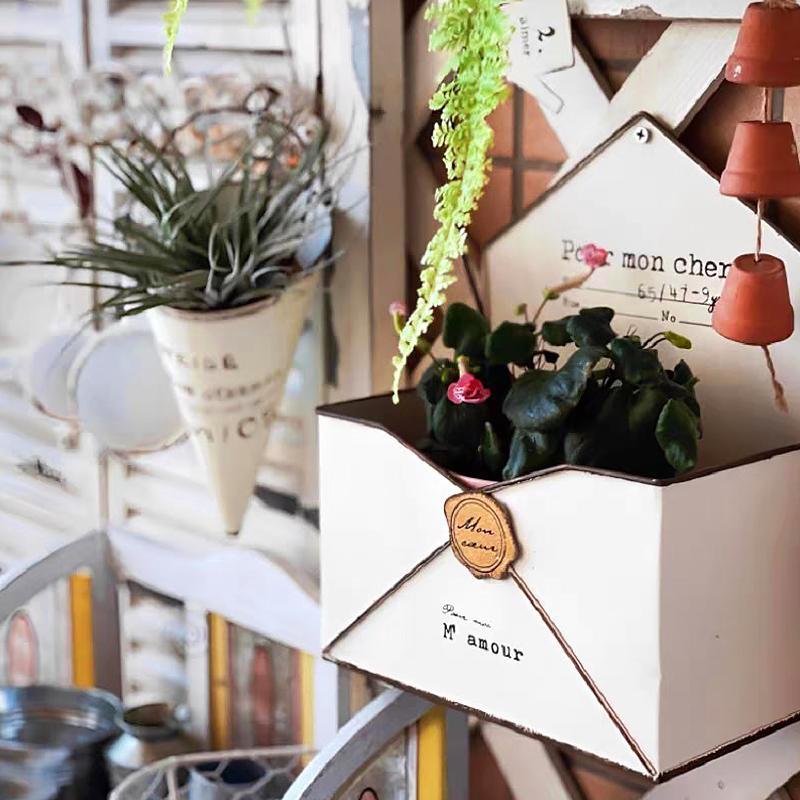 1 шт. конверт стиль сделать старый сад украшение оригинальный горшок классический настенный железный ящик для цветов