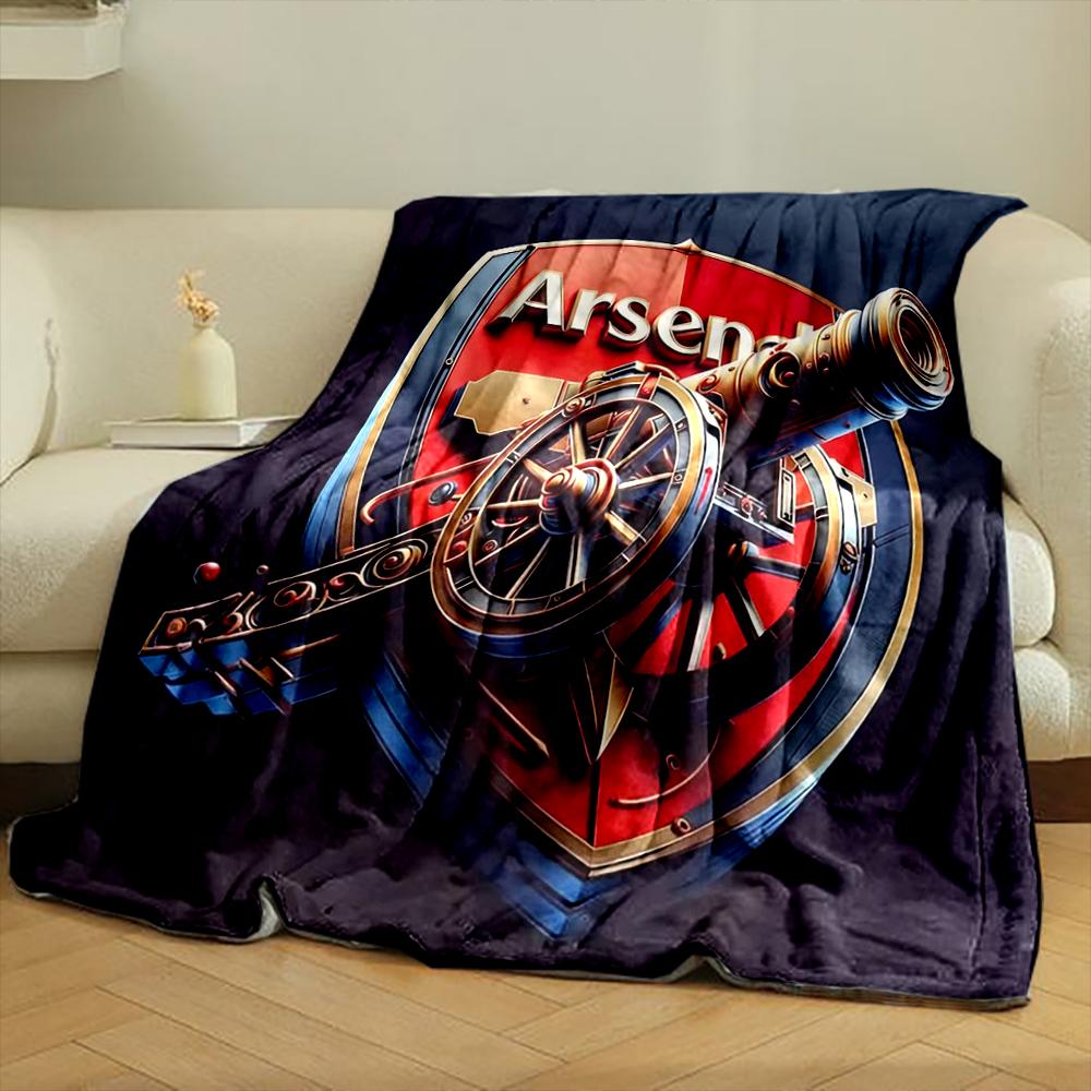 Arsenal Logo Cannon Designed Flannel blanket for bedroom, living room, sofa, and nap