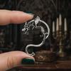 Серьга-кафф в ретро-стиле, Серьга-клипса с реалистичным дизайном чешуи дракона, Серьга-кафф в панк-стиле с 3D-крыльями и когтями, Покрытая гальваническим покрытием серьга-кафф для повседневной жизни и вечеринок