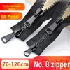 Double-Headed Two-Way Long Black Resin Zipper for Jackets