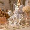 Маленькая фигурка ангела, Фигурка из смолы, Крылатая фея, Скульптура, Половина тела, С золотой отделкой, Матовый теплый белый, Декор для стола, Полки в спальне, Подарок, Женщинам