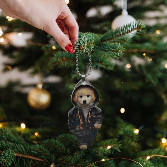 Cartoon Dog Acrylic Hanging Decoration Home Indoor Christmas Tree Car Rearview Mirror 2D Flat Puppy Man Hanging Ornament Animal Pendant