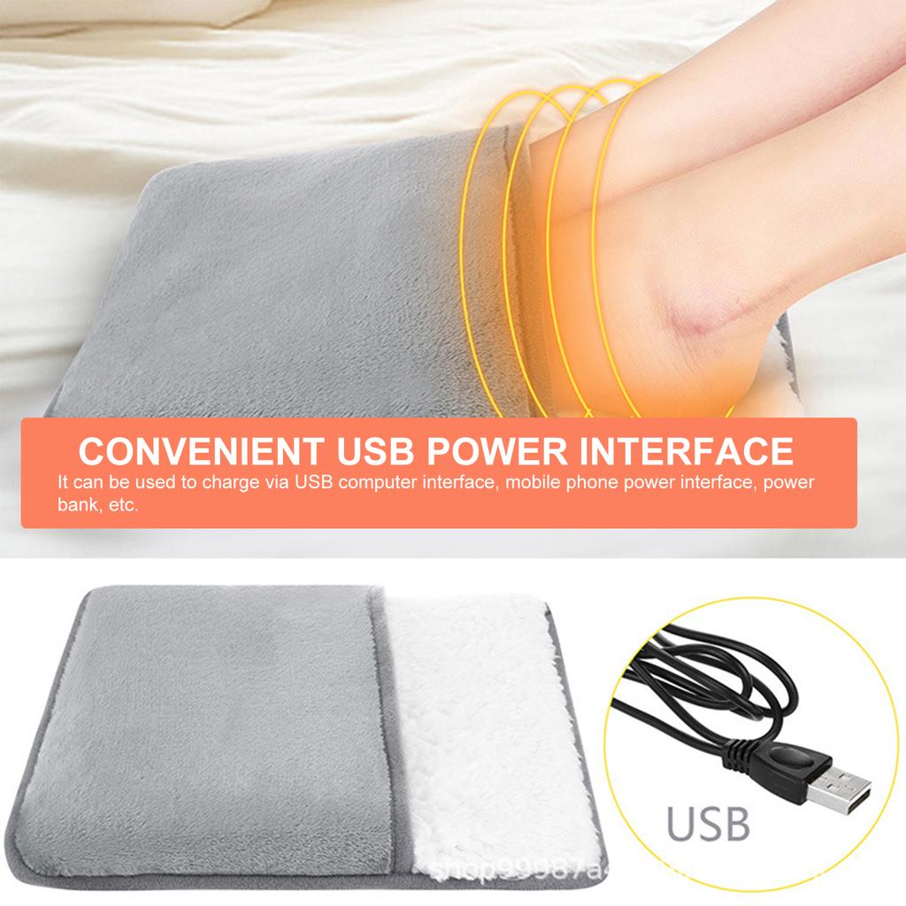 USB Foot Warmer Pad Soft Winter Feet Warmer Foot Heating Pad Heated Foot Warmer Electric Heating