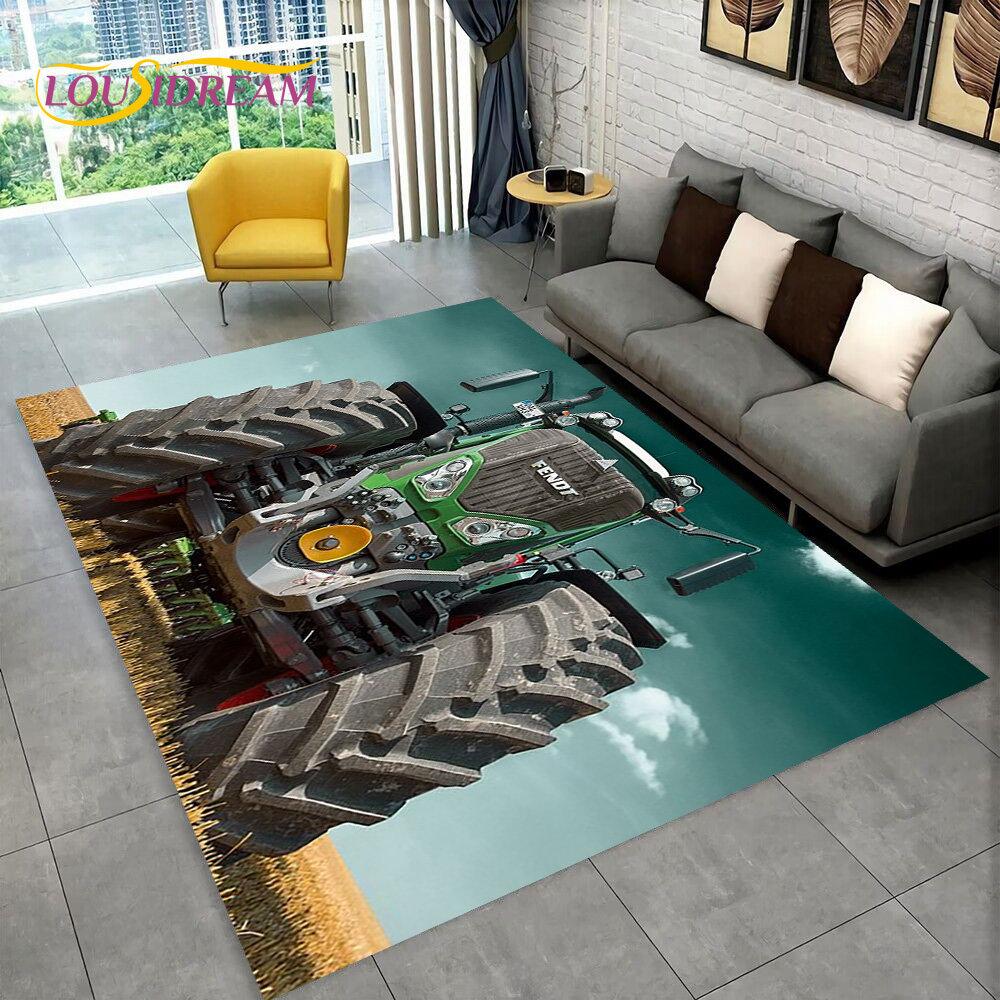 Коврик с узором для грузовика, автомобиля, трактора, коврик для дома, гостиной, спальни, дивана, коврик для двери, детский нескользящий напольный коврик 3D