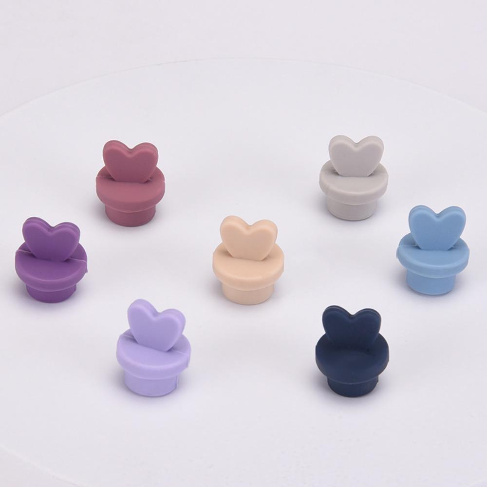 Love Bottle Dust Plug Silicone Reusable Glass Straw Hole Silicone Stopper Dust-proof Drinkware Decorative Bottle Stopper Cap