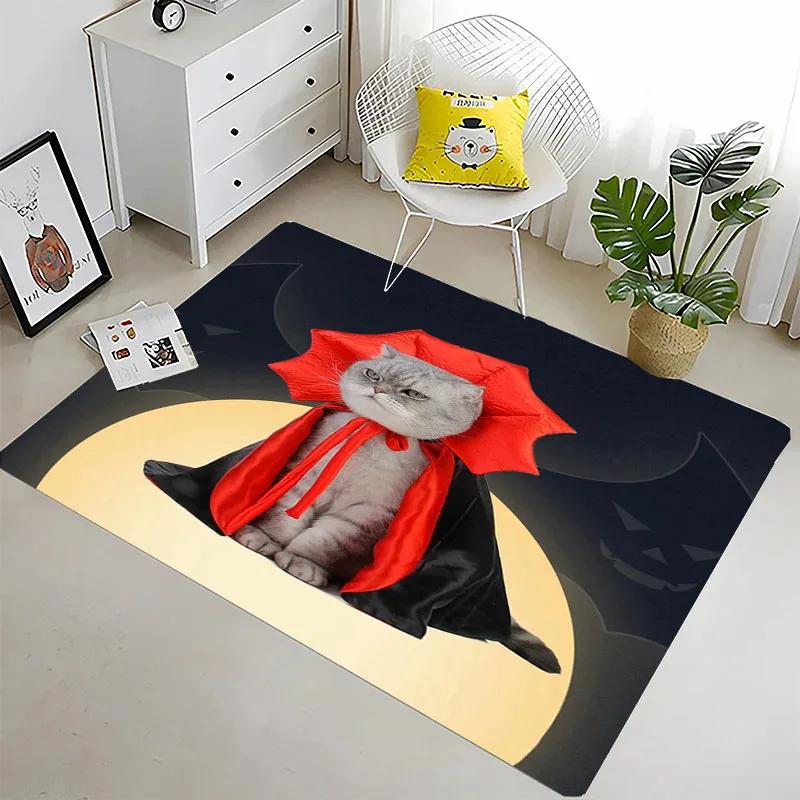 Забавный кот 3D-печать Большие ковры для дома Гостиная Детская спальня Диван Придверный коврик Кухонные коврики Противоскользящий Декор