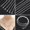 Party 2mm Women Men Silver Color Chain Necklace Stainless Steel Necklace 1.5mm Statement