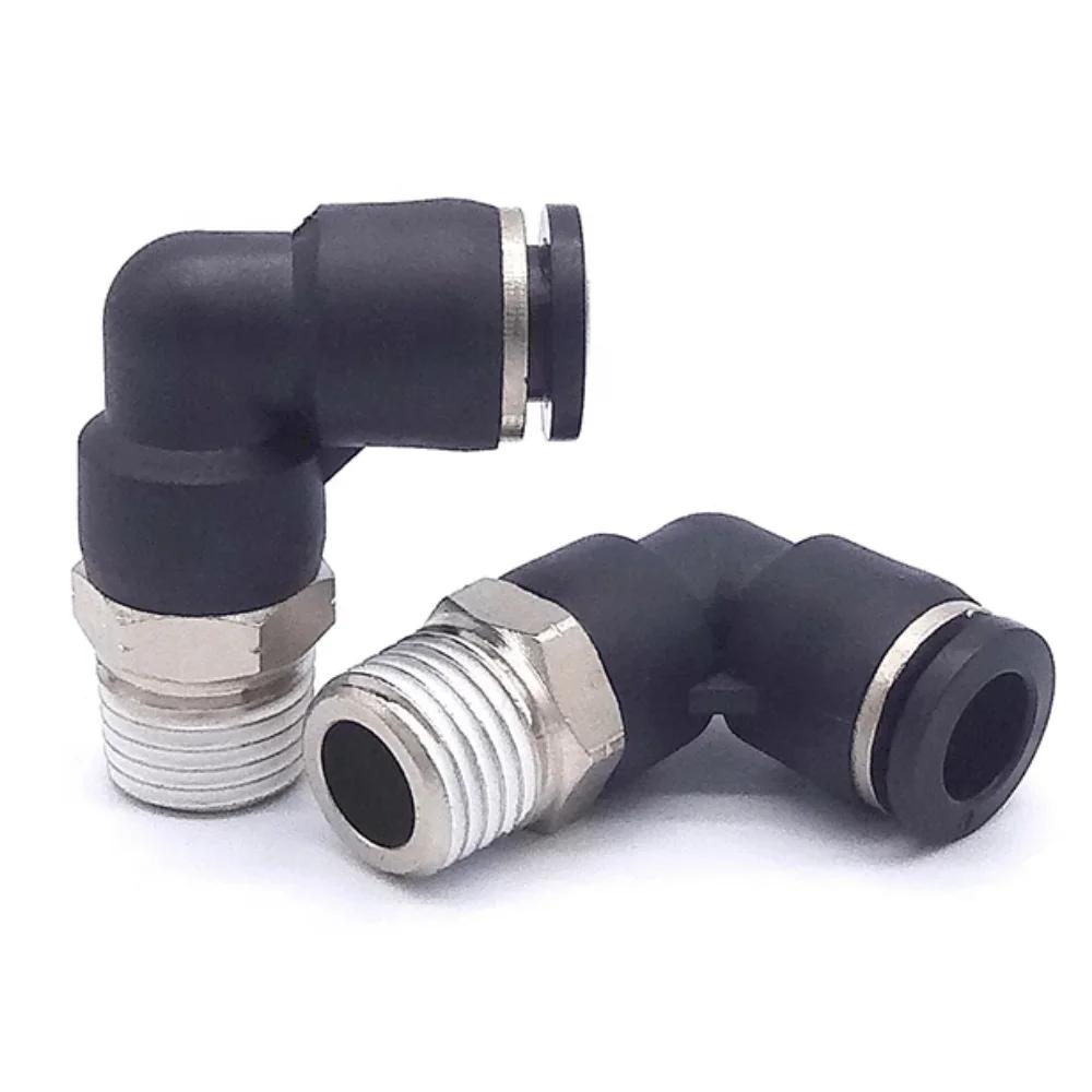 1/8"-1/2" NPT Наружная/Внутренняя 1/8- 5/8" Дюйм Трубка Наружный Диаметр Угольник Пневматический Быстроразъемное Соединение Быстросъемное Соединение