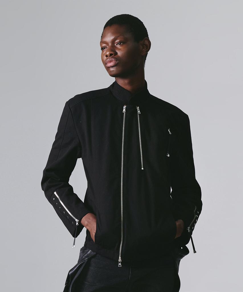 Nache Asymmetric Cotton Jacket (Unisex) Black