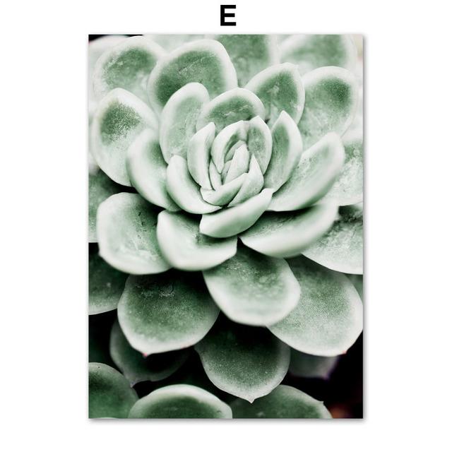 White Tulip Succulents Monstera Plant Wall Art Canvas Painting Nordic Posters And Prints Wall Pictures For Living Room Decor