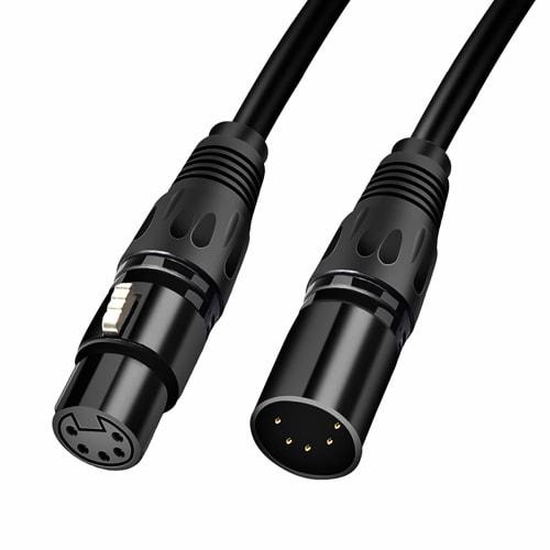 HOSONGIN 5-Pin XLR DMX Cable Adapter 3.3ft, DMX512 5-Pin XLR Male To Female 5-Pin DMX Cable