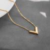 2024 трендовые V-образные ожерелья в стиле минимализм для женщин из нержавеющей стали, ювелирные изделия в корейском стиле, очаровательные аксессуары золотого цвета