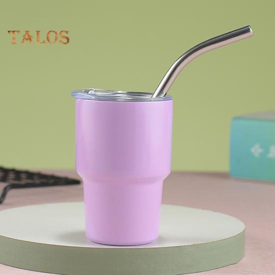 Чашка из нержавеющей стали 60 мл с соломинкой и крышкой, антикоррозийная универсальная минималистичная антикоррозийная чашка для воды для коктейлей, соков