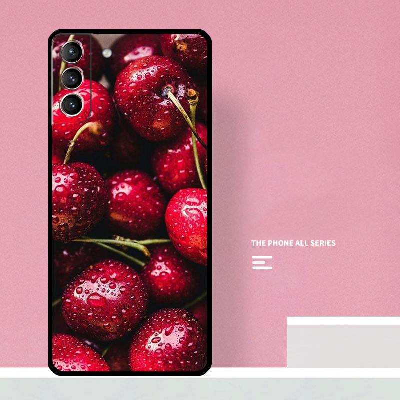 Чехол для телефона Food Fruit Red Cherry для Samsung Galaxy S26 S23 Ultra S20 S21 S22 S24 S25 Plus S10 S25 FE Cover Coque